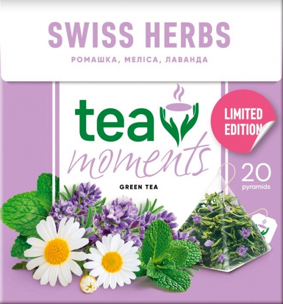 Чай Tea Moments Swiss Herbs в пірамідках 20 шт. 34 г 