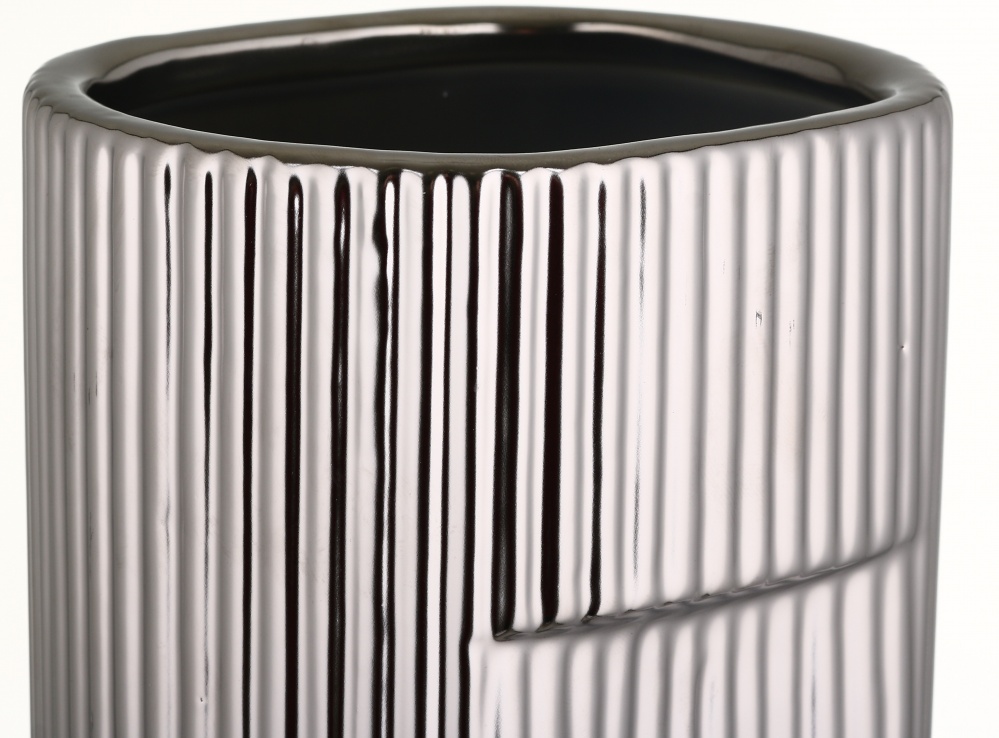 Ваза керамическая Pinsung Ceramics Nooka 36 см серебряная матовая PS33411