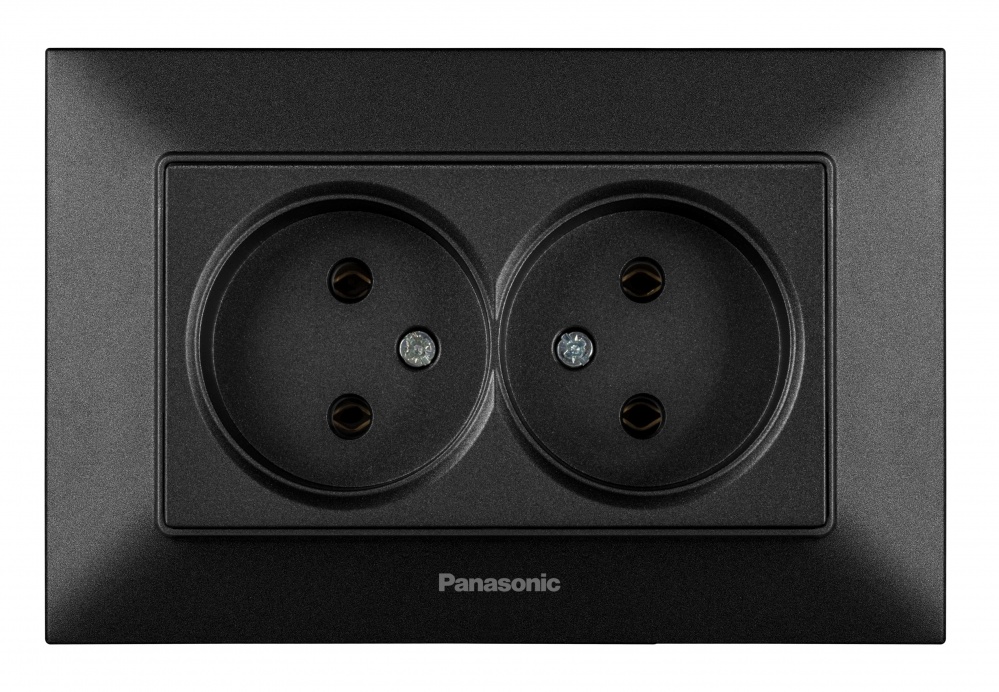 Розетка подвійна побутова без заземлення Panasonic Arkedia Slim IP22 480200275