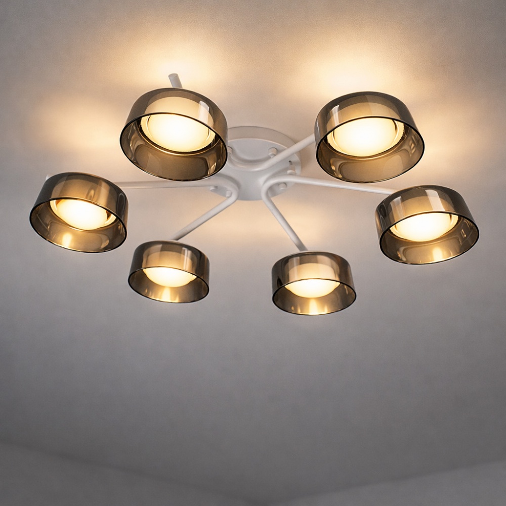 Люстра потолочная LIGHT SET DUSHA MS228 6x12 Вт GX53 белый/дымчатый
