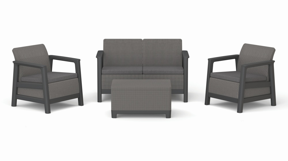 Комплект меблів Keter Scandi Linea на 4 персони графіт/сірий