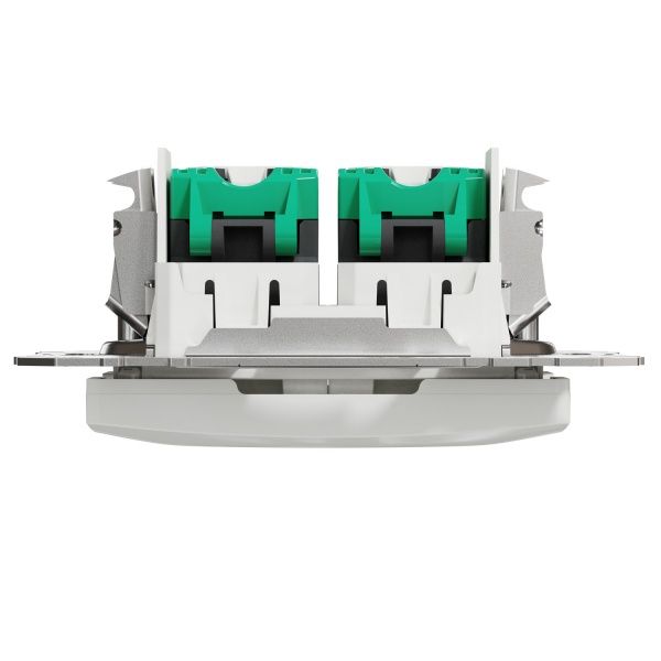 Розетка компьютерная двойная без заземления Schneider Electric Sedna Design RJ45 категория 5E UTP белый SDD111452