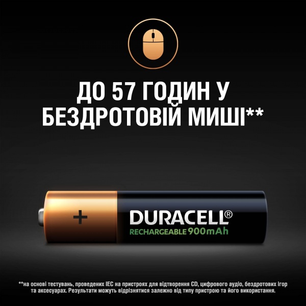 Акумулятор Duracell HR03 900mAh 4 шт. 