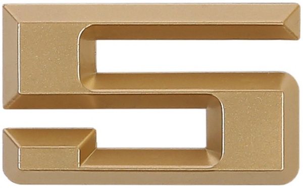 Цифра 5 пластик матове золото 37 мм Larvij LNP3 MG #5