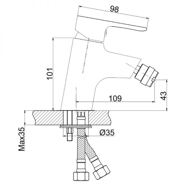 Смеситель для биде Cersanit Сersania S951-365