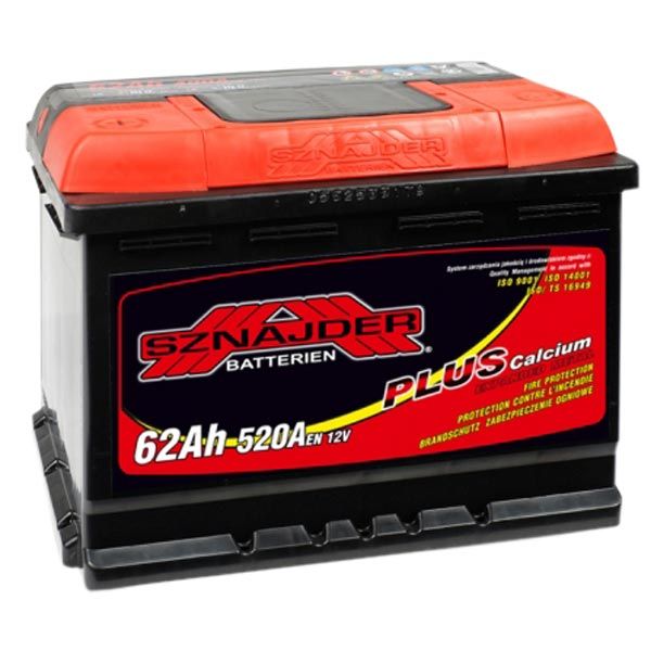 Акумулятор автомобільний SZNAJDER 6CT-62Aз Євро 62А 12 B «+» праворуч