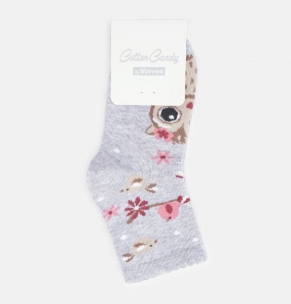 Шкарпетки дитячі для дівчаток Steven 14423 р. 26-28 світло-сірий меланж 