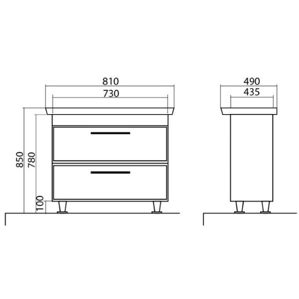Тумба Аква-Родос Паола 100 см с умывальником Africa 96 см