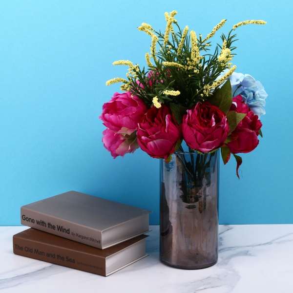 Ваза стеклянная HOFF Giardino 15x20 см 4333 20 см синий 