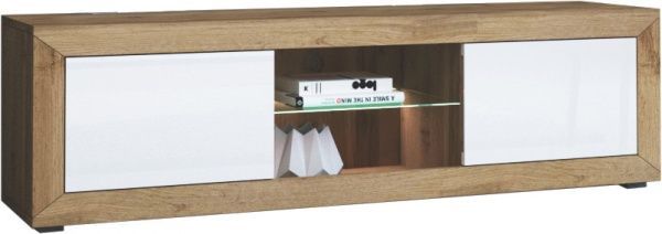 Тумба під ТВ Venture 140 білий / дуб вотан 