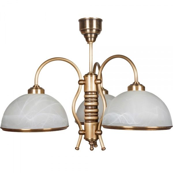 Люстра потолочная Фабрика Світла НСБ 99-3х60-031 Коллонада 3x60 Вт E27 латунь 