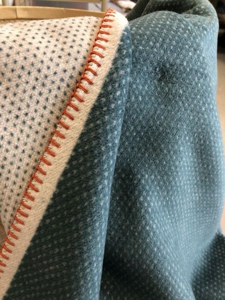 Плед Global petrol 150x200 см зеленый/белый Wohndecke 