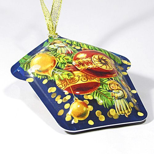 Ялинкова іграшка хатка Шари 10 см 