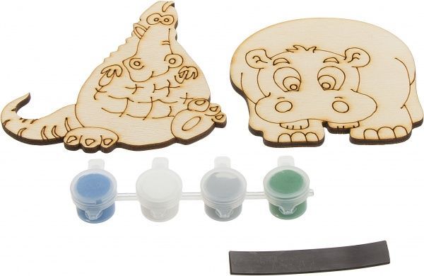 Магніт Тварини Сафарі Бегемот та Крокодил Softik