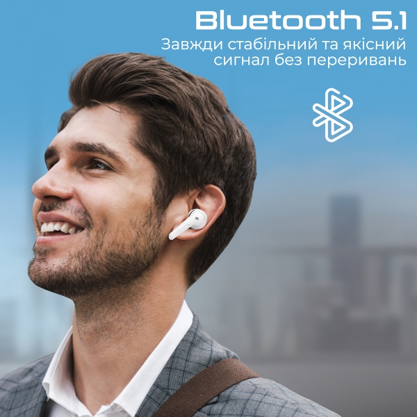 Навушники Promate white (freepods-3.white) 