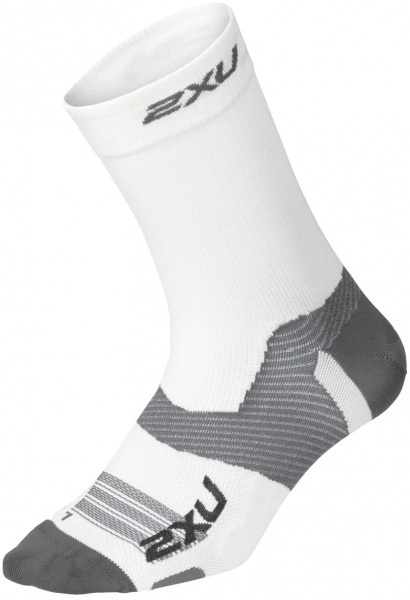 Шкарпетки 2XU Vectr Light Cushion Crew Socks р.XL UA7005e_WHT/GRY р.46,5-48,5 білий