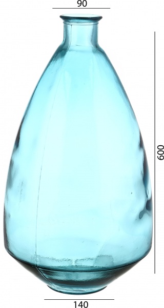 Ваза стеклянная San Miguel Adobe 60 см небесно-голубая 