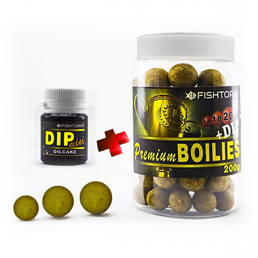 Бойлы Fishtoria насадочные Premium Boilies 14.18.20мм + DIP 20мл макуха 200 г