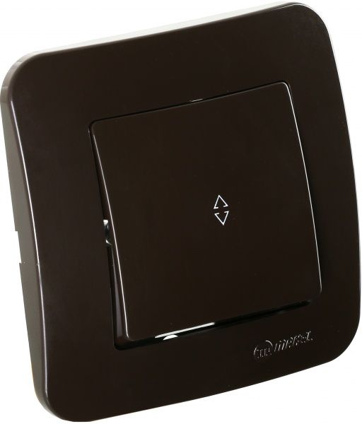 Вимикач прохідний одноклавішний Makel Lillium Natural без підсвітки 10 А 250В коричневий