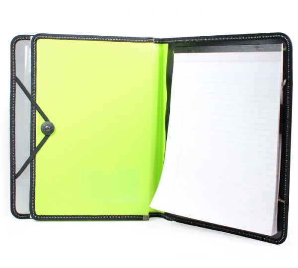 Папка-портфель 38965W А4 7 відділень із блокнотом зелений Deli