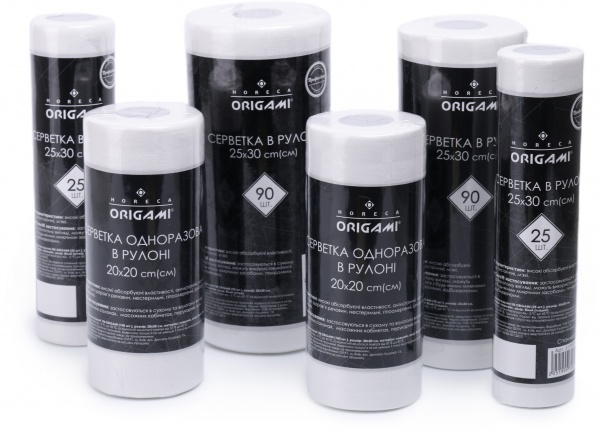 Салфетки в рулоне Origami Horeca сетка 25х30 см 90 шт. белый