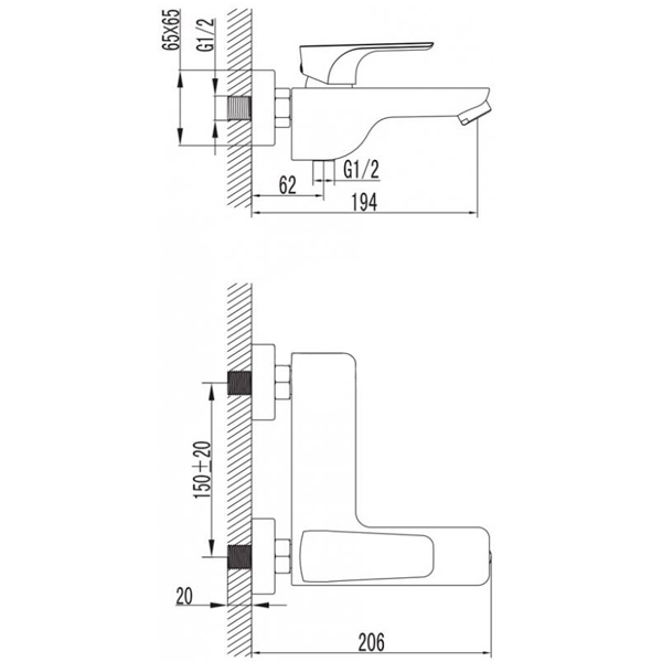 Змішувач для ванни Imprese Valtice 10320