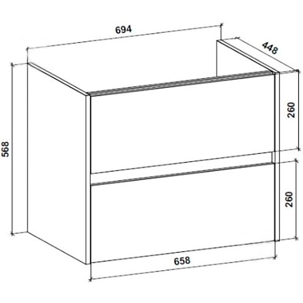 Тумба подвесная Water House Preference N2 70 МДФ секвойя под умывальник Амальфи 70