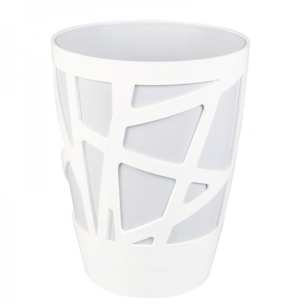 Вазон пластиковий Idel Curve High 13 см круглий 1,9 л сірий/білий (730638) 