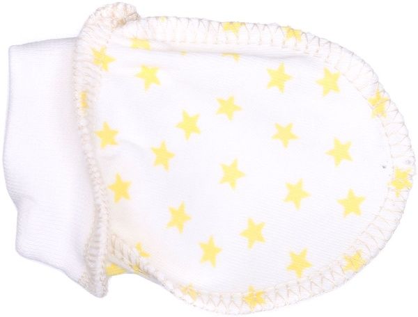 Перчатки Bambinelli 0-3 месяца желтая звездочка белый с желтым 