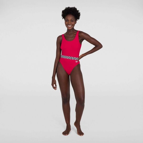 Купальник Speedo BELTED_DEEP_U-BK_1PC_AF 8-12363F338 р.40 красный