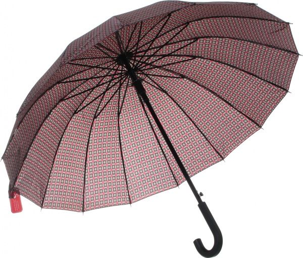 Зонт Калейдоскоп, трость, автомат красный 