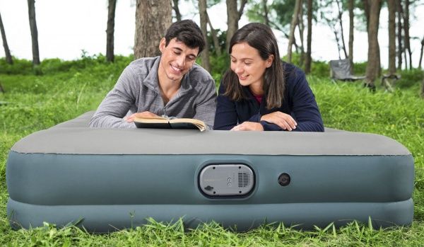 Матрас надувной Bestway AlwayzAire Fortech Ai со встроенным двойным электронасосом 203х36 см серый