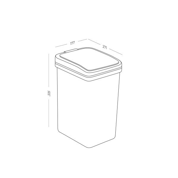 Відро для сміття MVM 10 л антрацит BIN-04 10L ANTHRACITE