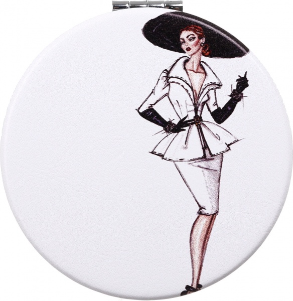 Зеркало карманное косметическое Лідер Канц Модница круглое 6 вариантов в ассортименте 