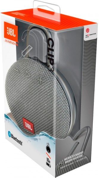 Акустична система JBL® Clip 3 1.0 grey JBLCLIP3GRY