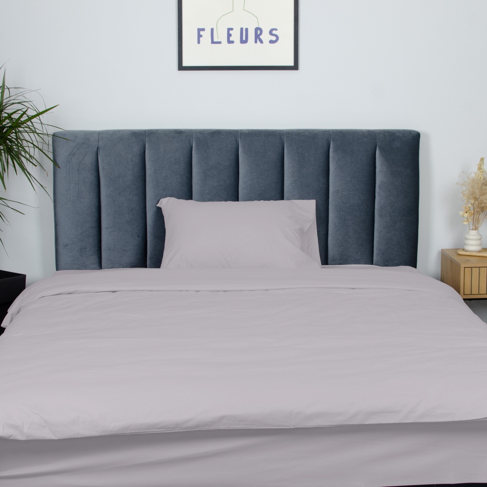 Простирадло на резинці Моно 180x200 см сизий