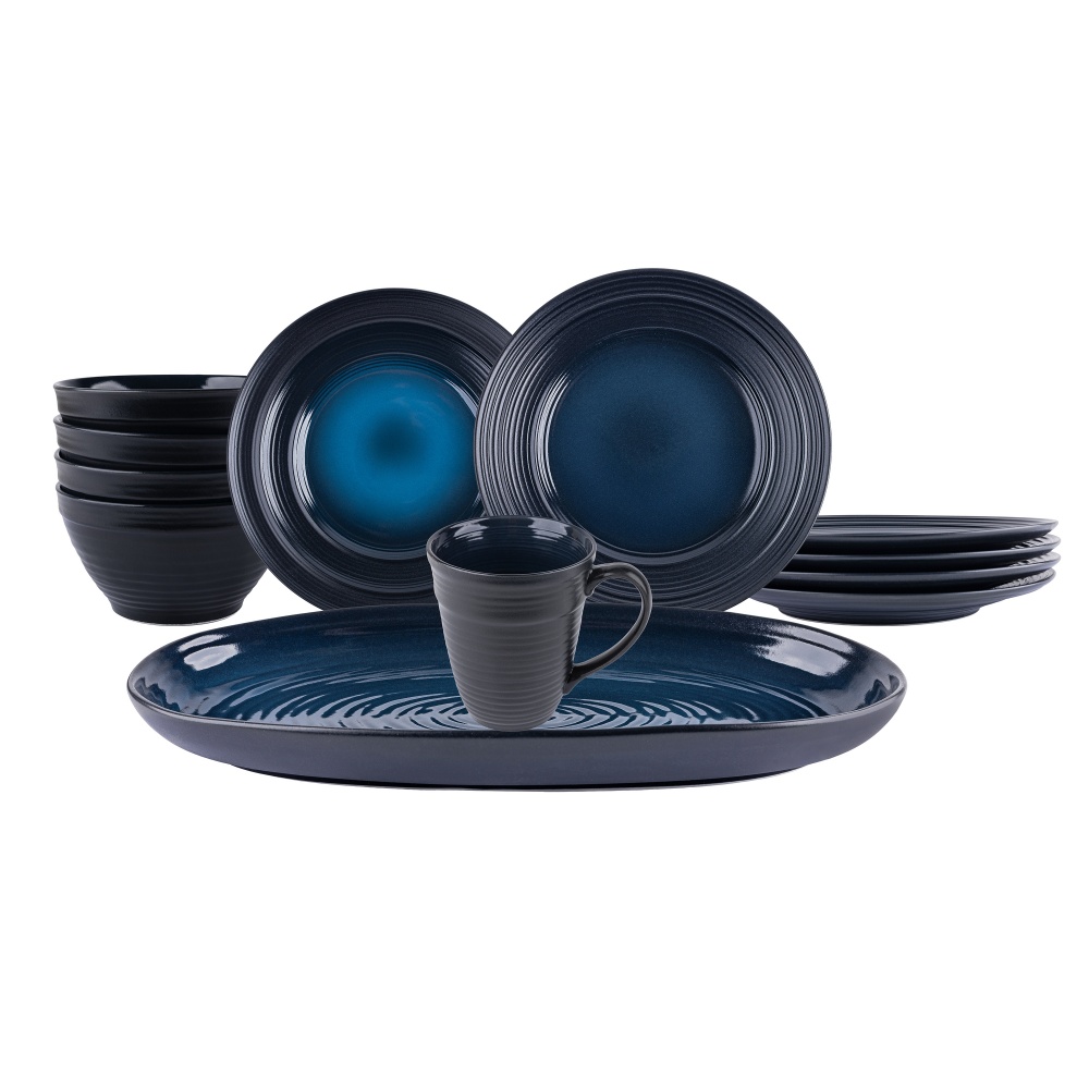 Тарілка підставна Krauff Lucerne Black&Blue 25,4 см 24-320-009