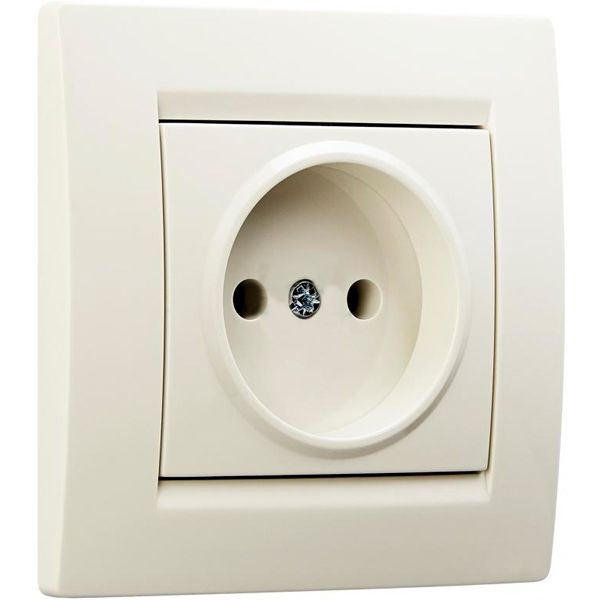Розетка без заземлення UP! (Underprice) One без кришки крем 706-0303-121B
