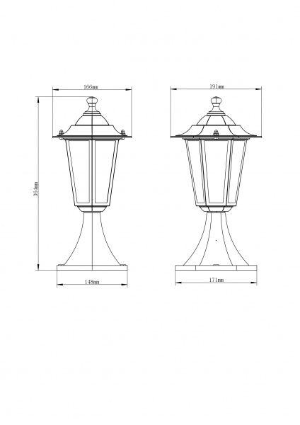 Столбик Ledvance Lantern Classic 360 E27 60 Вт IP44 черный 