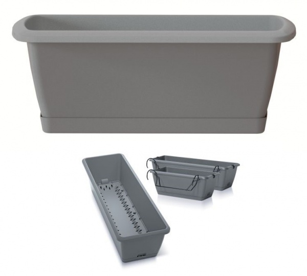 Ящик балконний Prosperplast Respana Easycare W навісний 600 мм прямокутний сірий (63141-405) 