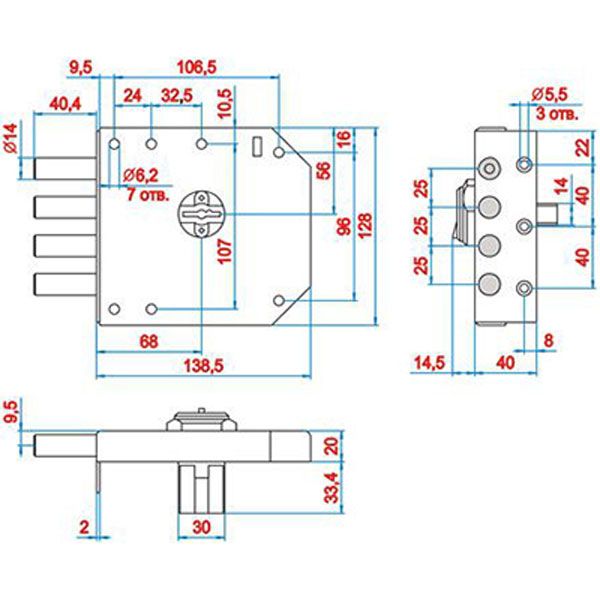 Дверной замок входной ЭЛЬБОР Базальт 1.05.51.5.1.1 (1.05.51.5.5.МА) античная медь