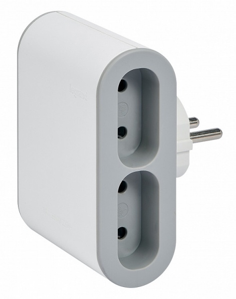 Разветвитель Legrand 4х2К стандарт без заземления 4 гн. бело-серый 49400 