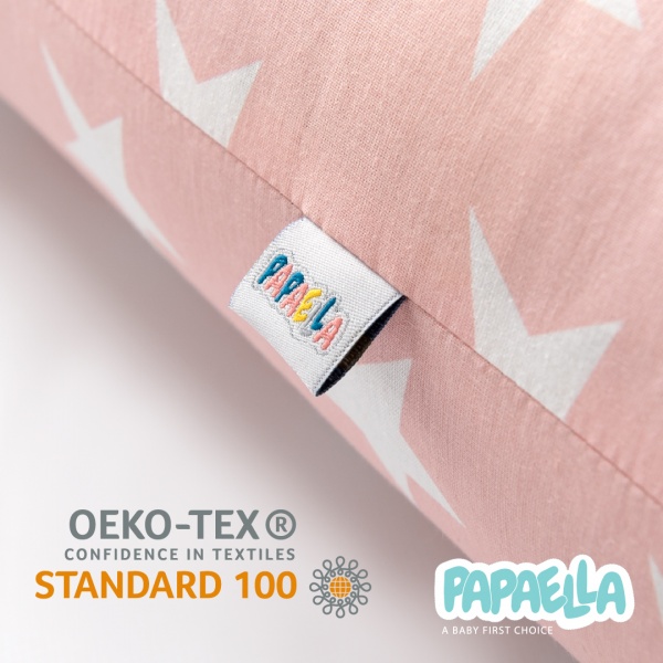 Бортик-валик защитный мультифункциональный Звезда/Горошек 2 шт. Papaella пудровый 