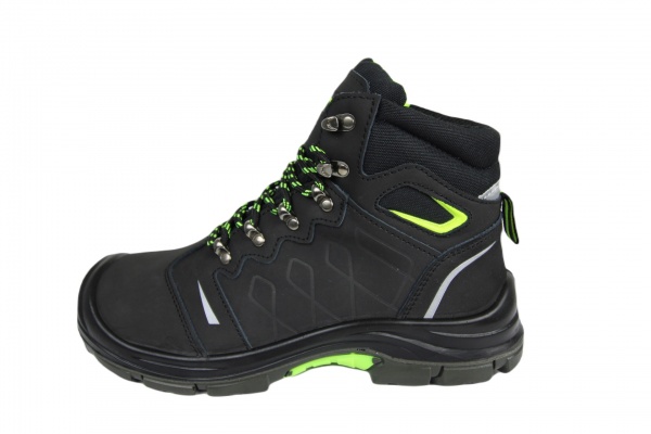 Ботинки профессиональные GTM Active с комп.носком на шнурках нубук р.41 870428 черный с желтым