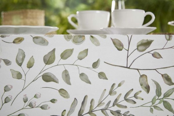 Скатерть Jazmin 150x150 см белый с рисунком Atenas Home 