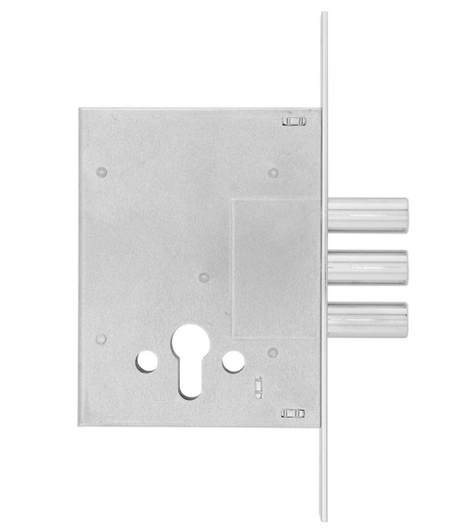 Замок врезной дополнительный SANTOS 1-WAY DIN 257L-C NC UNIV BS60 мм никель сатин