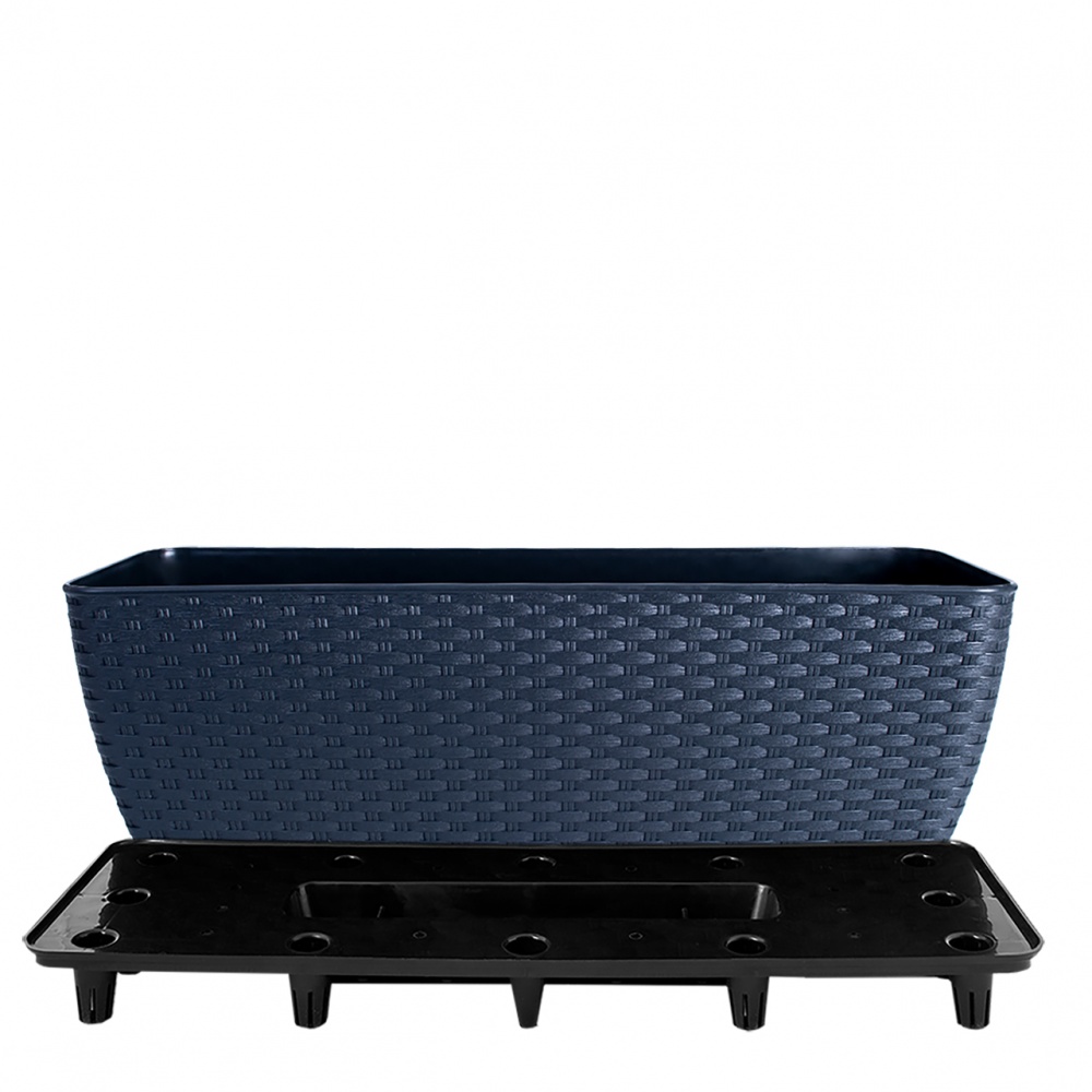 Вазон Ротанг 50х18 см прямокутний 10 л граніт