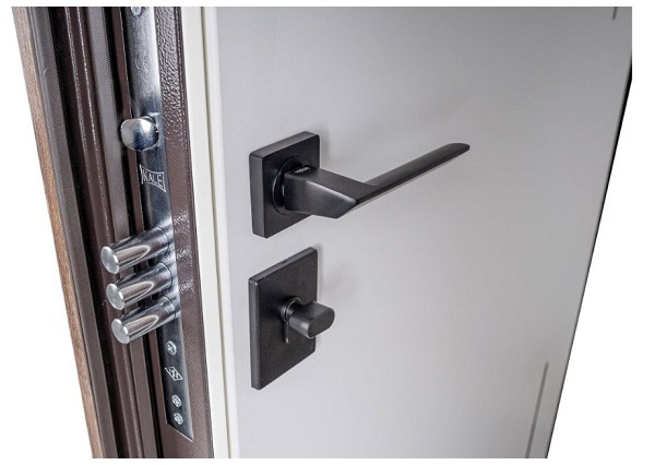 Дверь входная Abwehr MG3 (557+558) 086 П (ДТБ + СМБ) дуб табак / белый супермат 2050x860 мм правый