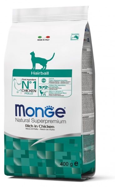 Корм Monge Cat Hairball Chicken 400 г