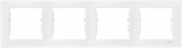 Рамка четырехместная Schneider Electric Sedna горизонтальная белый
